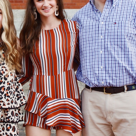 Orange Striped Romper - Picture 2 of 2